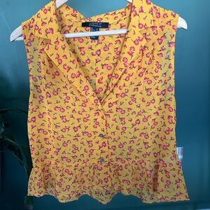 Forever 21 Yellow Floral Blouse